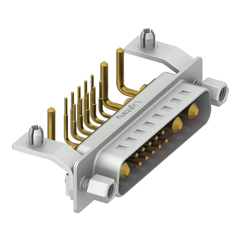 13W3公PCB彎插板/鉚支架10.8/大電流10A