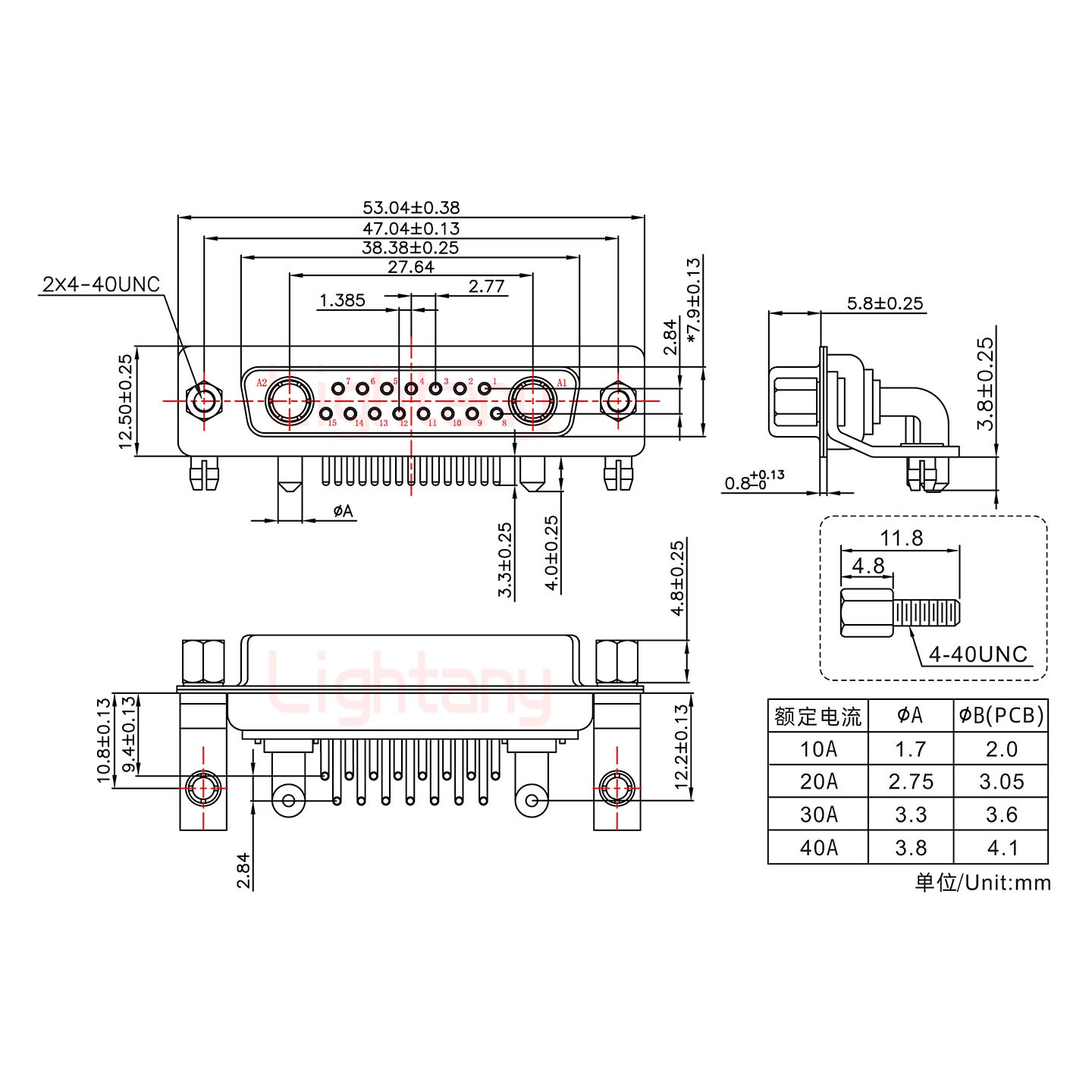 17W2母PCB彎插板/鉚支架10.8/大電流20A