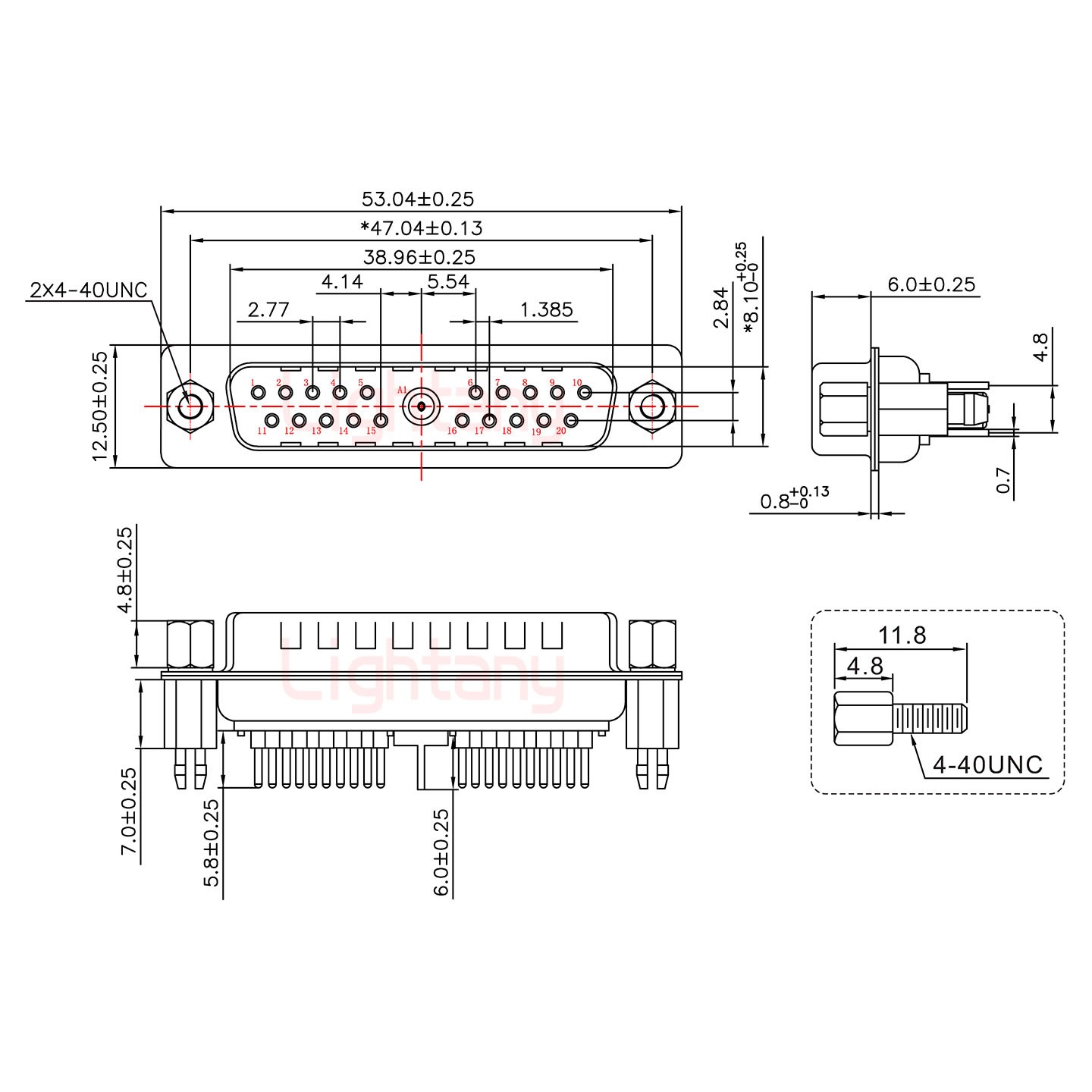 21W1公PCB直插板/鉚魚(yú)叉7.0/射頻同軸75歐姆