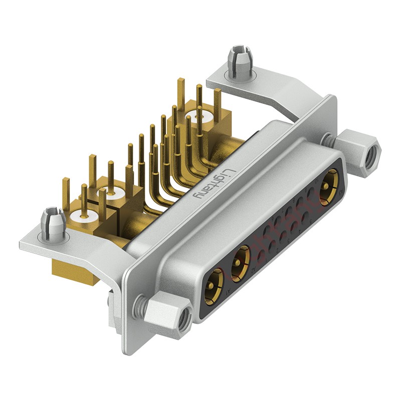 13W3母PCB彎插板/鉚支架11.6/射頻同軸75歐姆