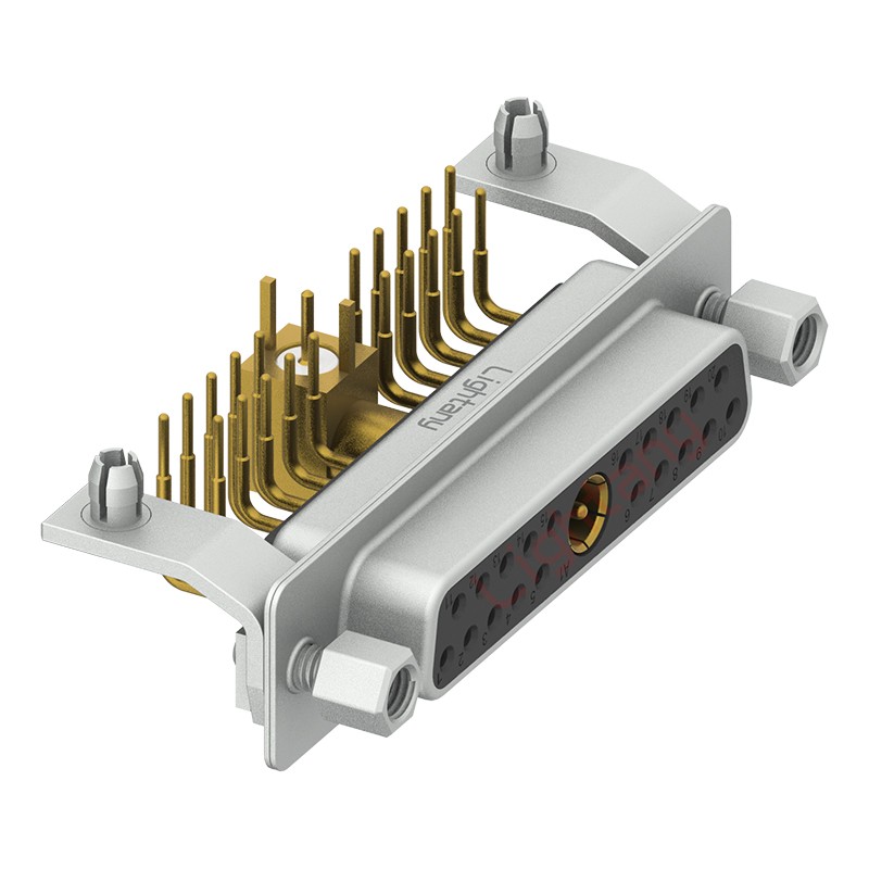 21W1母PCB彎插板/鉚支架11.6/射頻同軸50歐姆