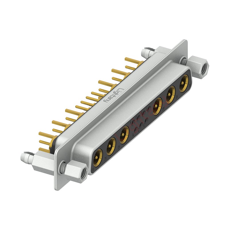 13W6A母PCB直插板/鉚魚叉7.0/射頻同軸50歐姆