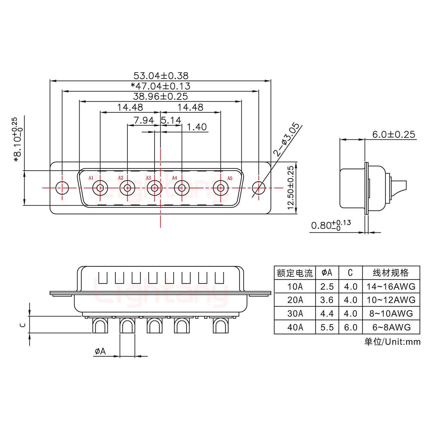 5W5公短體焊線(xiàn)/光孔/大電流30A