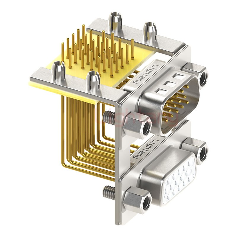 HDR15 上母下公 間距19.05車(chē)針雙胞胎 D-SUB連接器