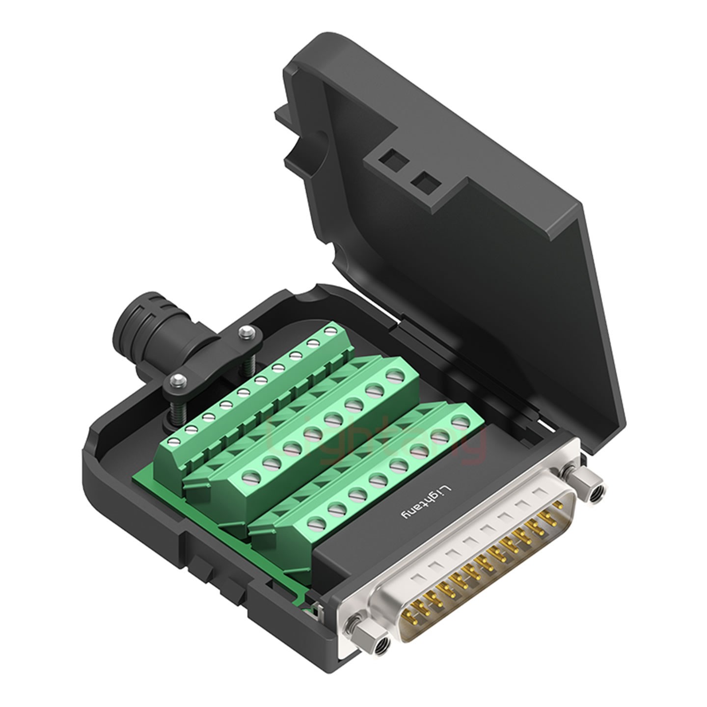 DB25 公 配螺母 黑膠芯沖針