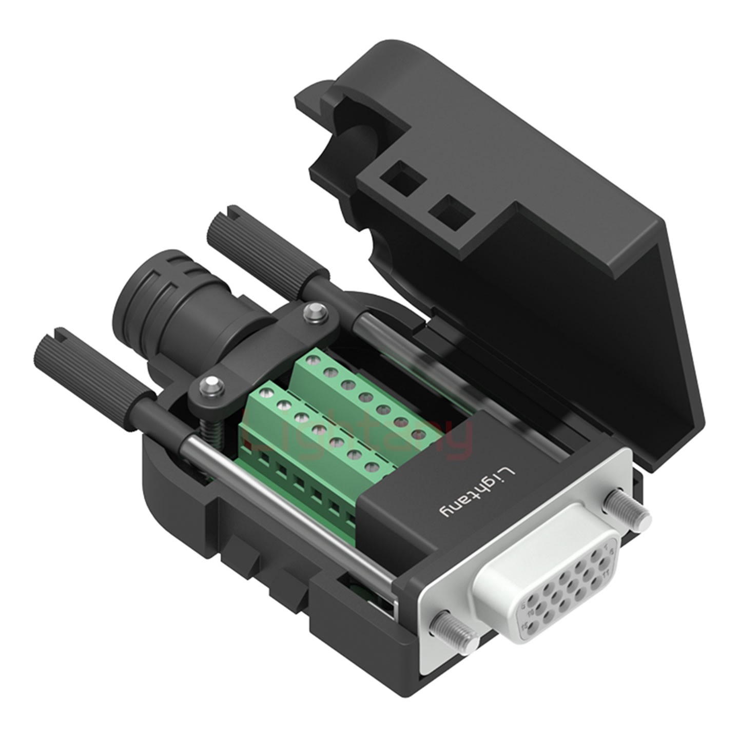 HDB15 母 配螺桿 黑膠芯沖針