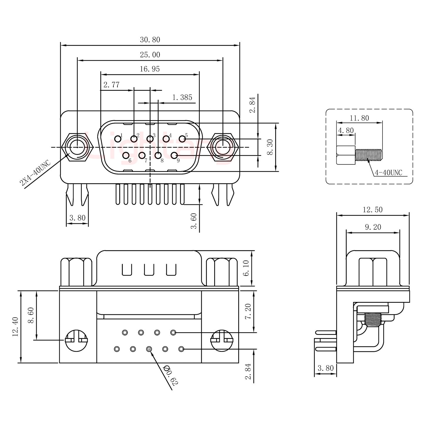 DR9 公 彎插板7.2 塑料支架8.6 鎖螺絲 車(chē)針