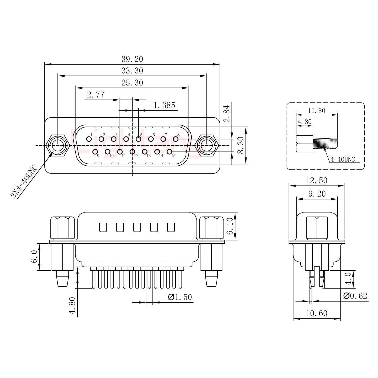 DP15 公 直插板 鉚魚(yú)叉6.0 鎖螺絲 車(chē)針