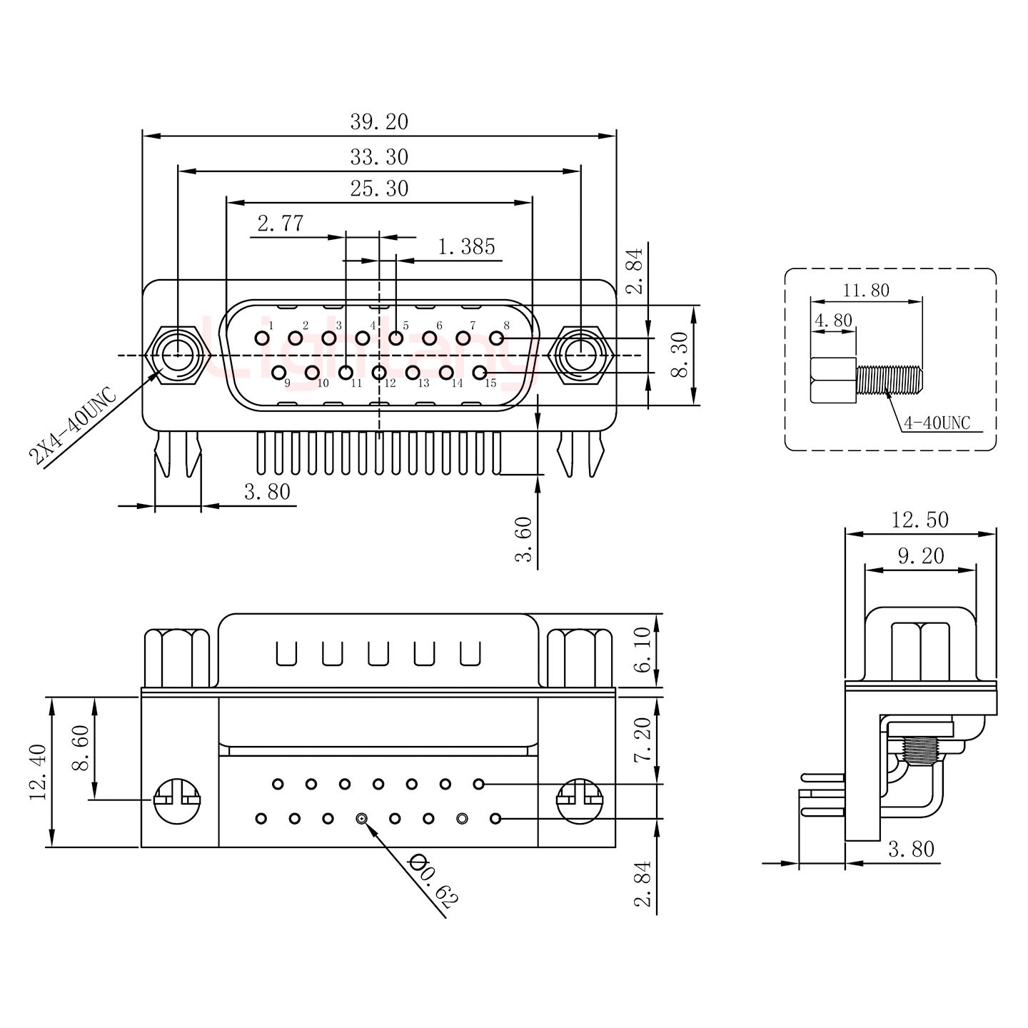 DR15 公 彎插板7.2 塑料支架8.6 鎖螺絲 車(chē)針