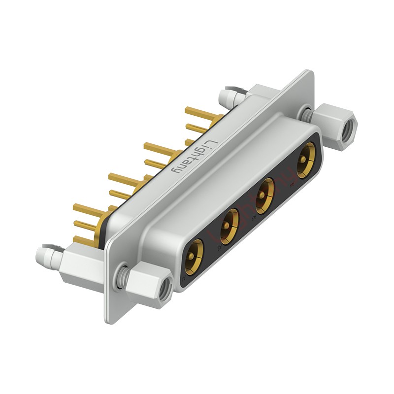 4W4母PCB直插板/鉚魚叉7.0/射頻同軸75歐姆