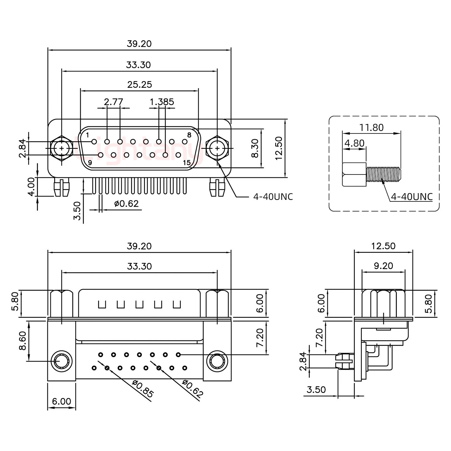 DR15 公 彎插板7.2 金屬支架8.6 鎖螺絲 車(chē)針