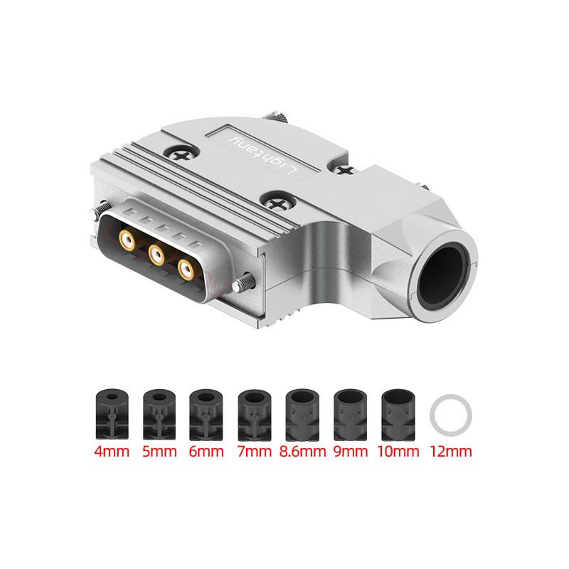 3W3公焊線式75歐姆+15P金屬外殼1443彎出線4~12mm