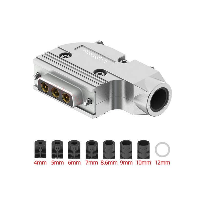 3W3母焊線式75歐姆+15P金屬外殼1443彎出線4~12mm