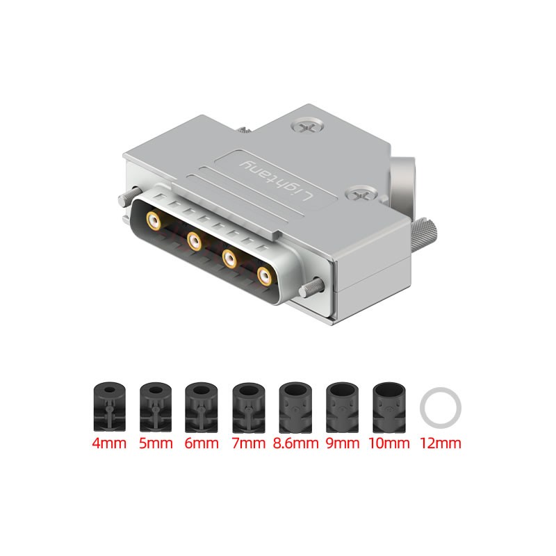 4W4公焊線式75歐姆+25P金屬外殼592斜出線4~12mm