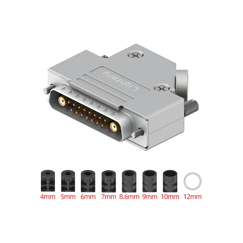 17W2公焊線式75歐姆+25P金屬外殼592斜出線4~12mm