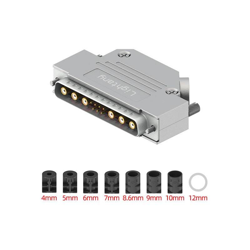 13W6A公焊線式75歐姆+37P金屬外殼967斜出線4~12mm