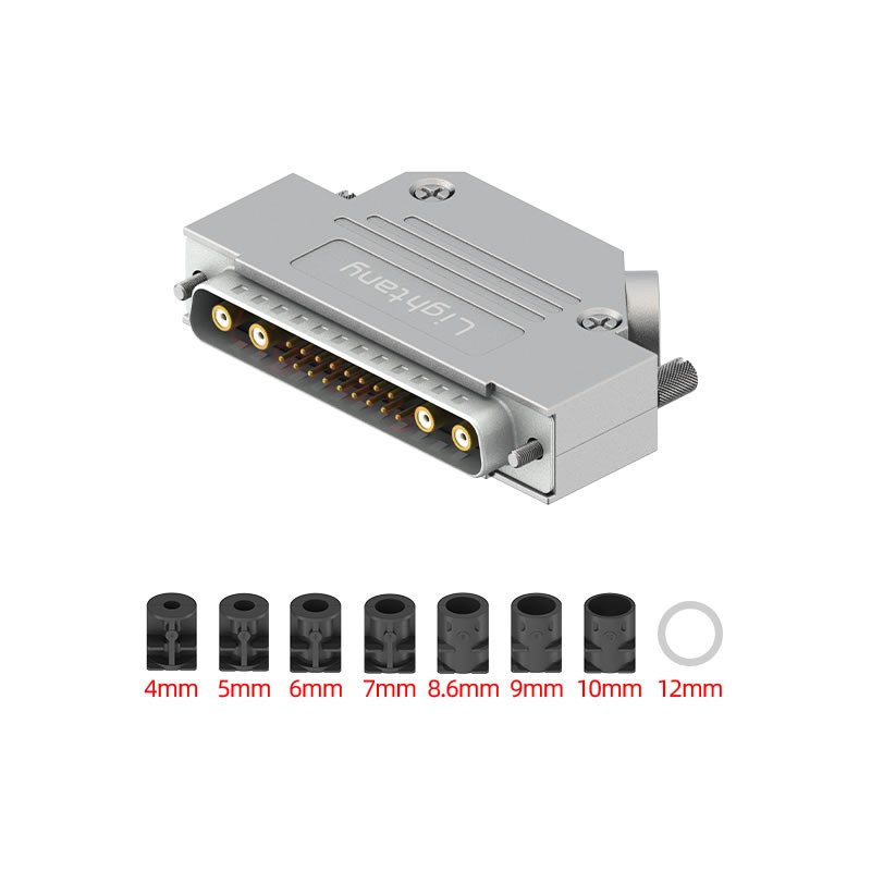 21W4公焊線式75歐姆+37P金屬外殼967斜出線4~12mm