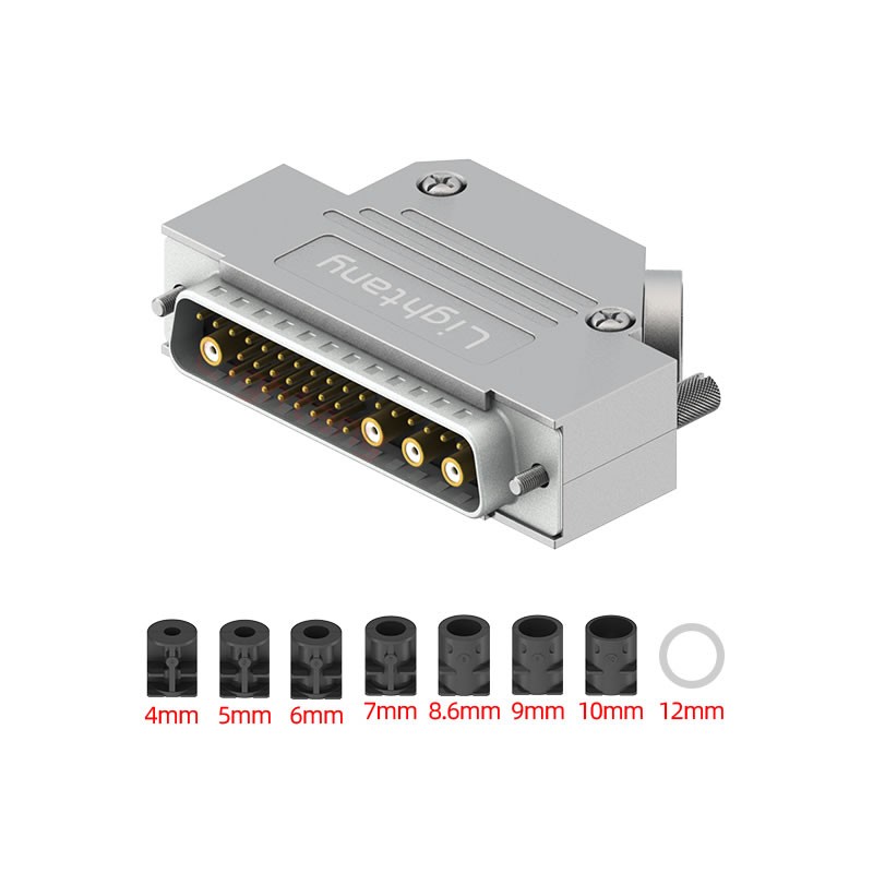 36W4公焊線式75歐姆+50P金屬外殼1746斜出線4~12mm