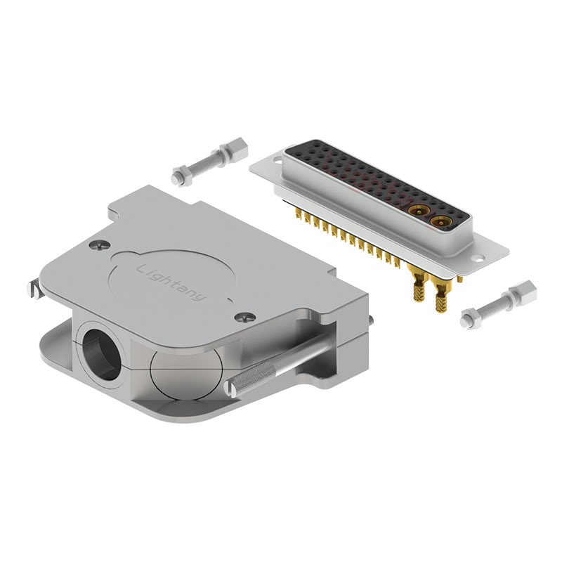 43W2母焊線式75歐姆+50P金屬外殼2252三個出線孔12mm