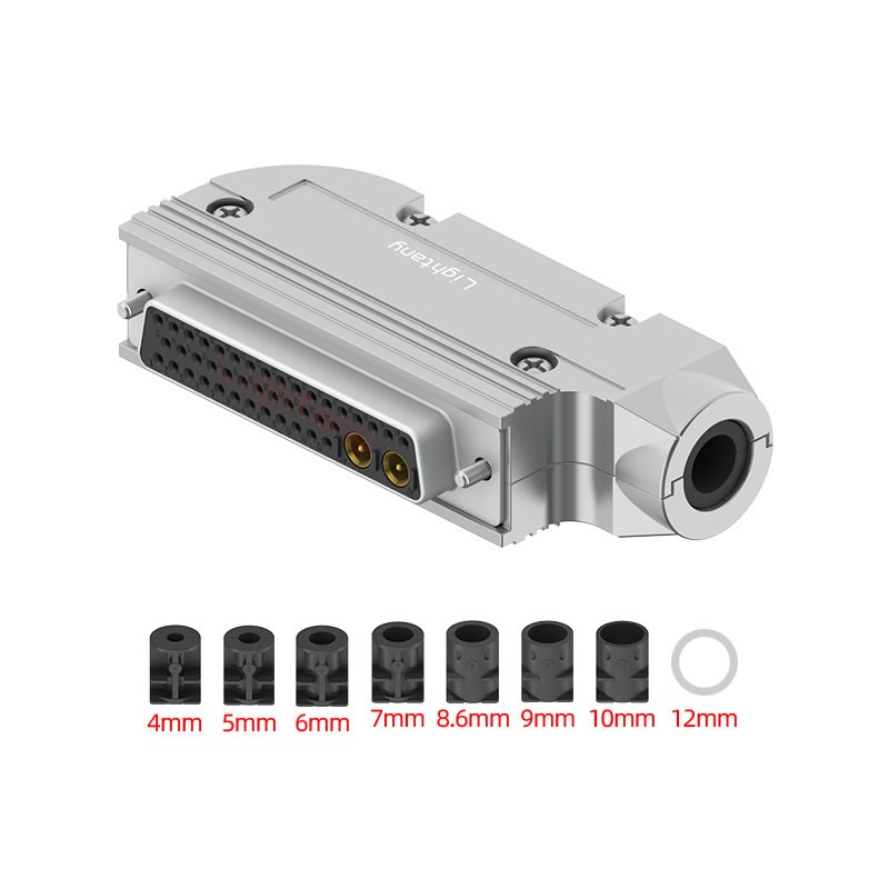 43W2母焊線式75歐姆+50P金屬外殼1745彎出線4~12mm