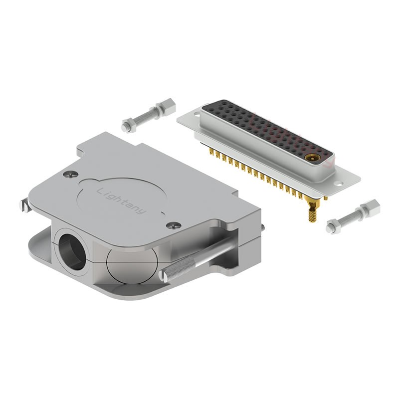 47W1母焊線式75歐姆+50P金屬外殼2252三個出線孔12mm