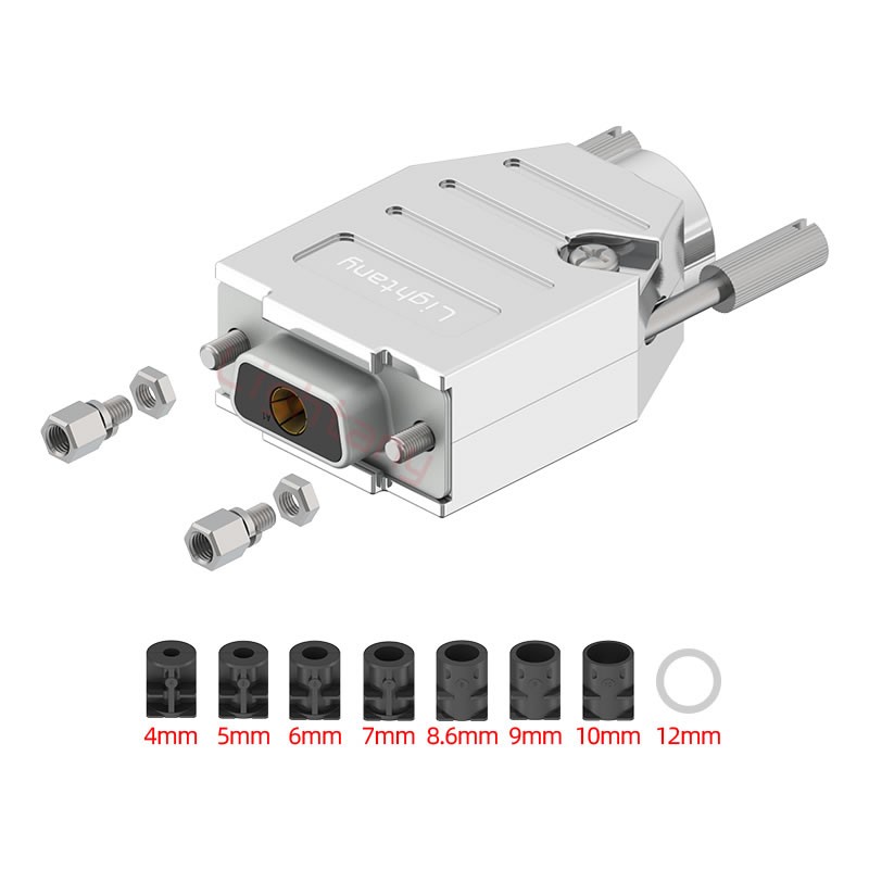 1W1母短體焊線40A+9P金屬外殼1707直出線4~12mm