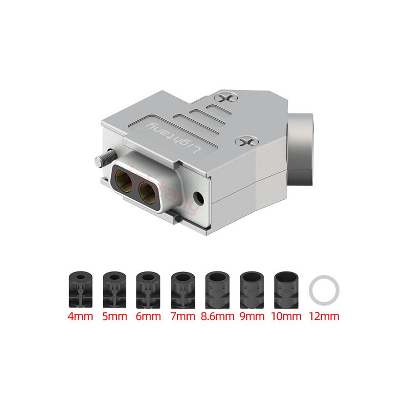 2W2母短體焊線40A+9P金屬外殼1392斜出線4~12mm