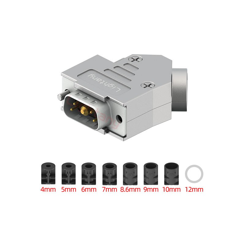 5W1公短體焊線(xiàn)40A+9P金屬外殼1392斜出線(xiàn)4~12mm