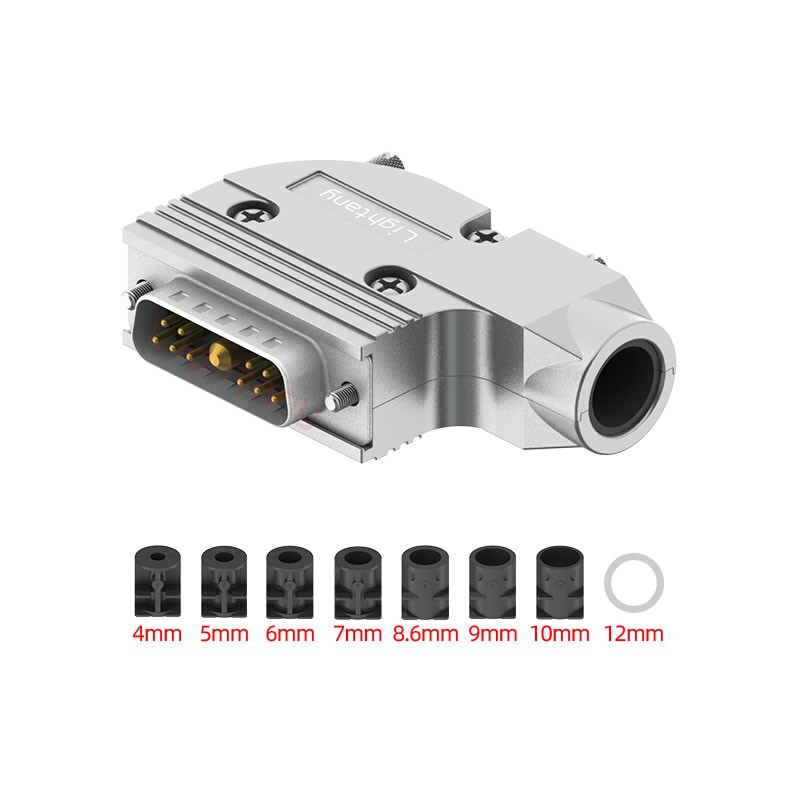 11W1公短體焊線40A+15P金屬外殼1443彎出線4~12mm