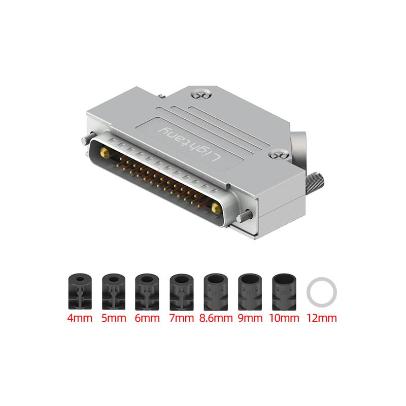 25W3公短體焊線40A+37P金屬外殼967斜出線4~12mm