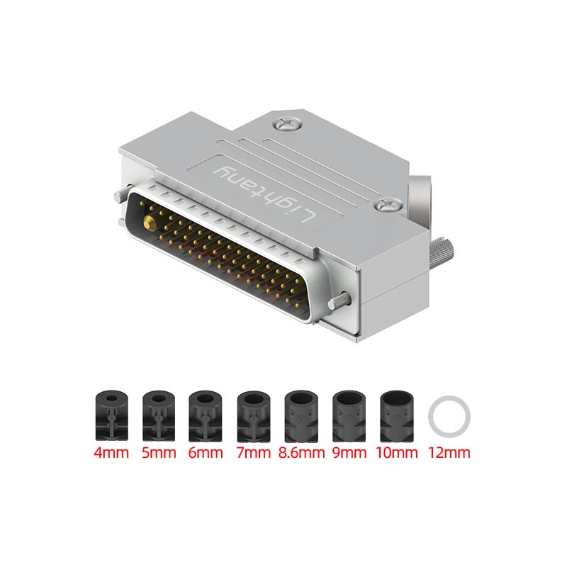 47W1公短體焊線40A+50P金屬外殼1746斜出線4~12mm