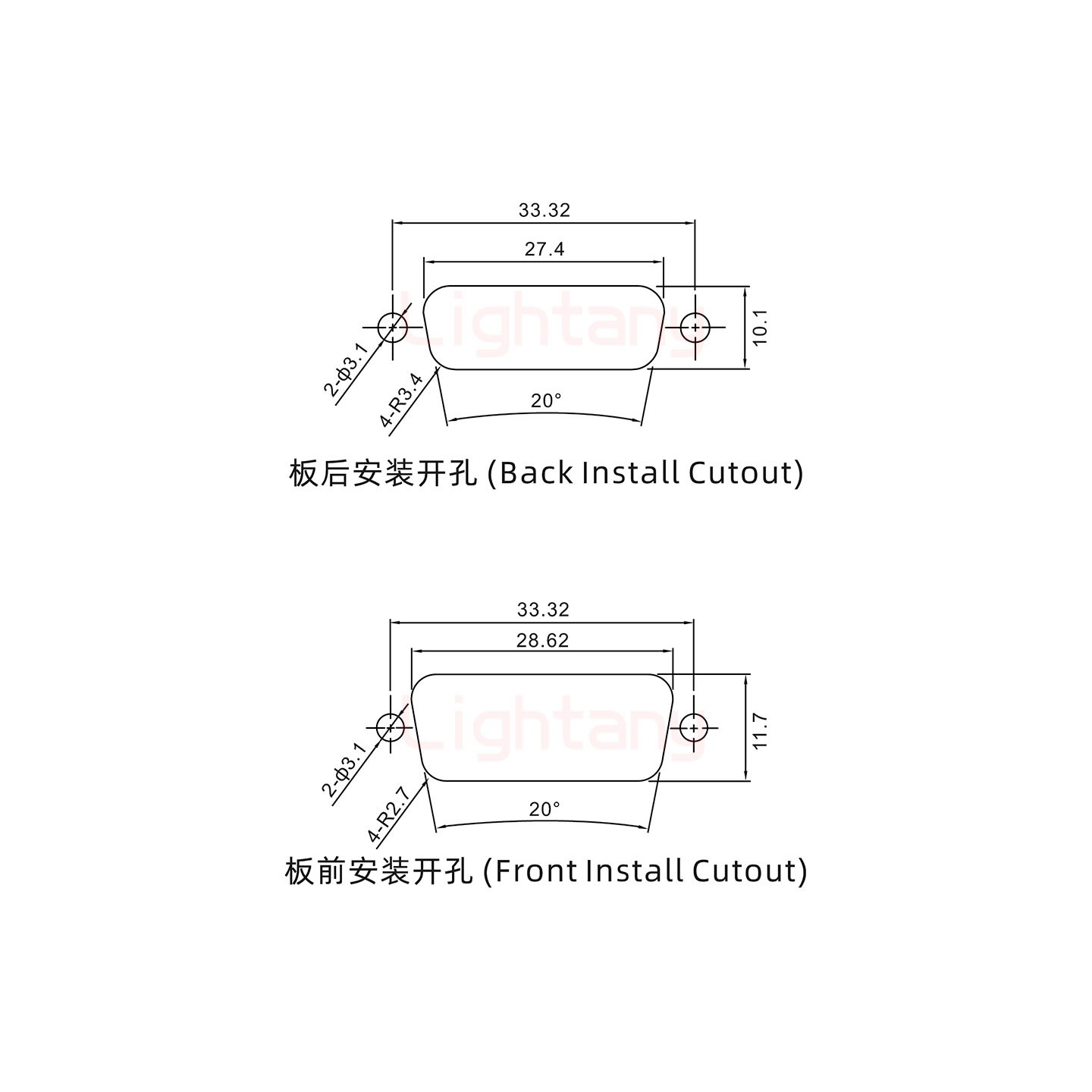 DB15母焊線(xiàn)式 鎖螺絲螺母+防水墊片 車(chē)針