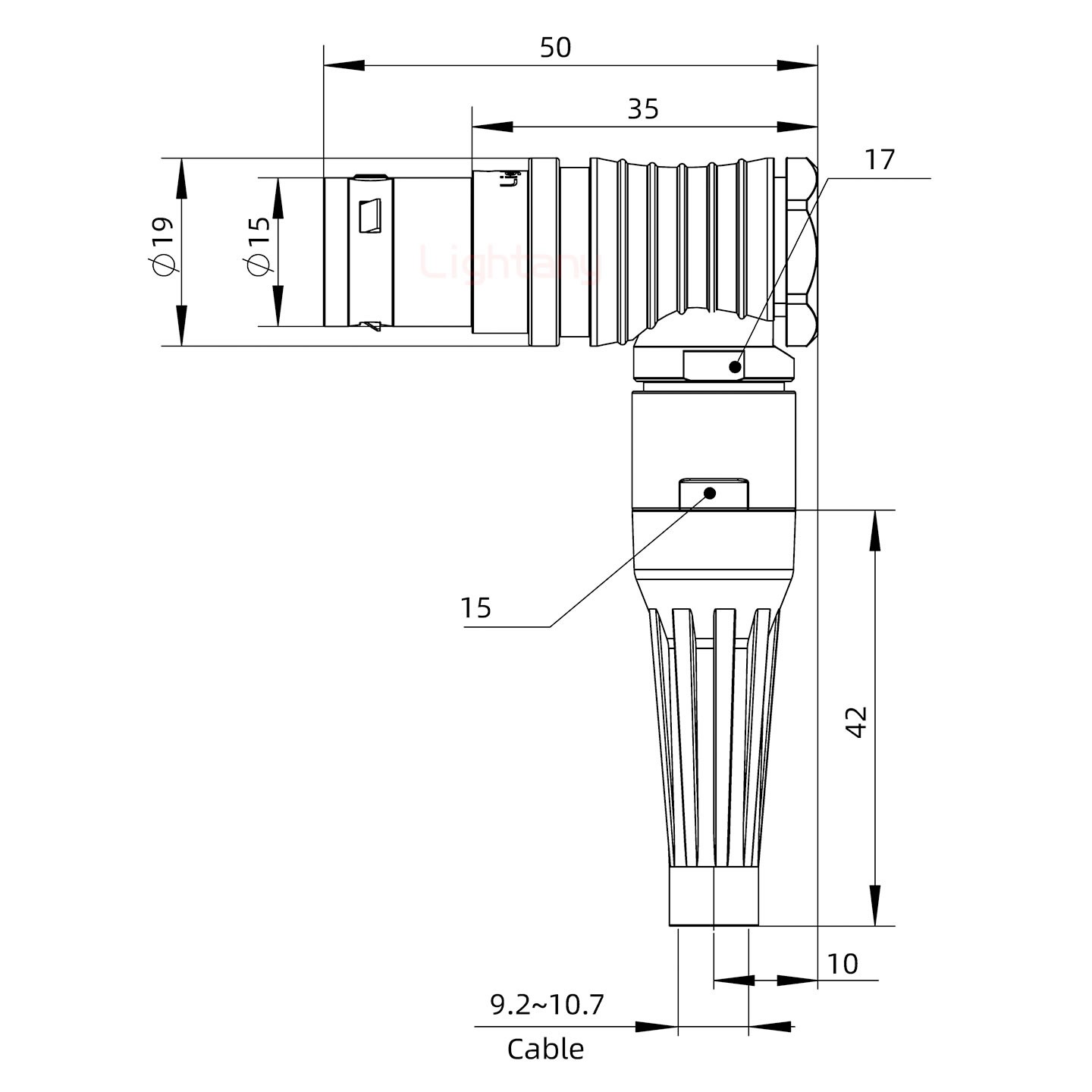 FHG.3B.024.CLAD10Z帶護(hù)套彎式插頭