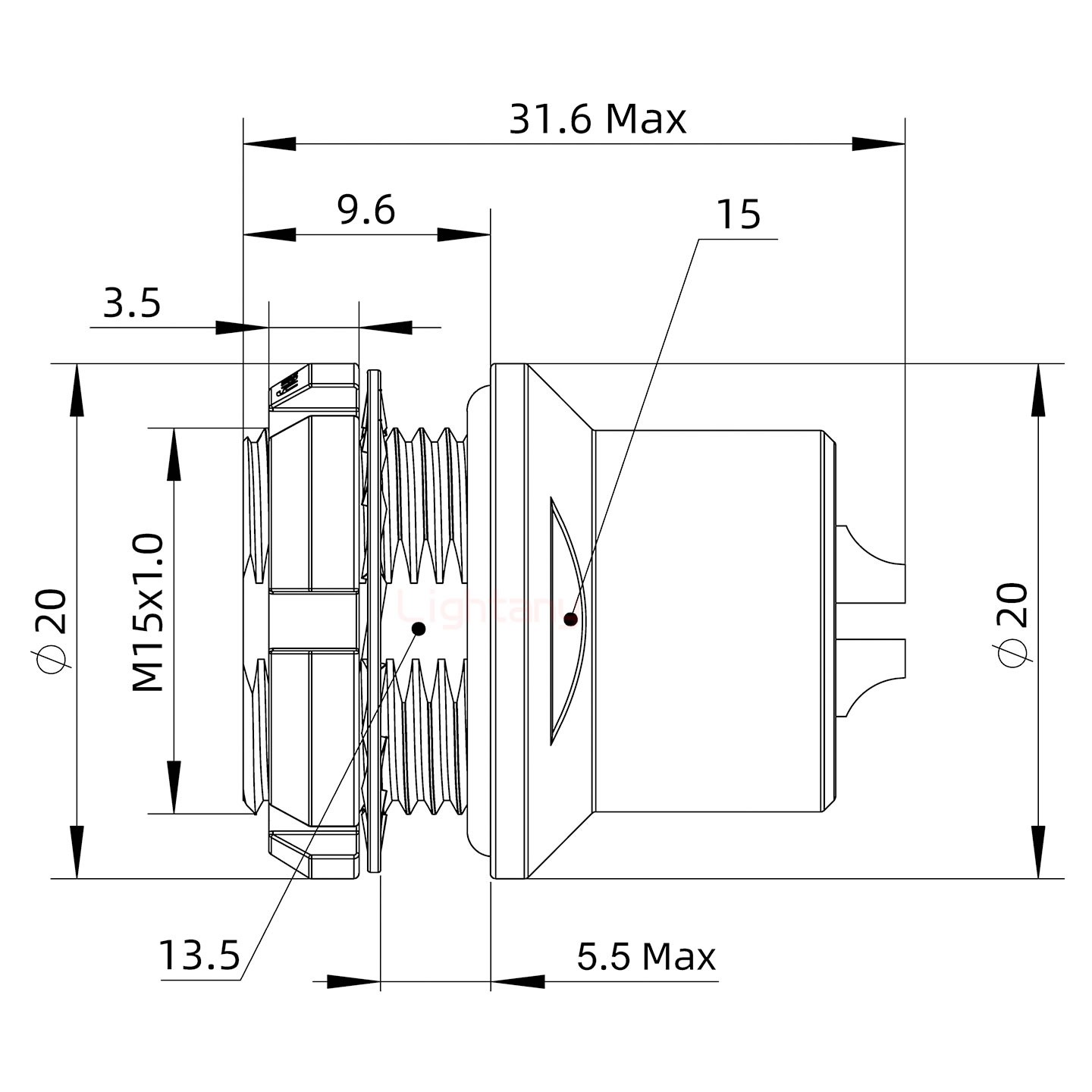 HEG.2B.005.CLLPV前螺母插座 真空密封