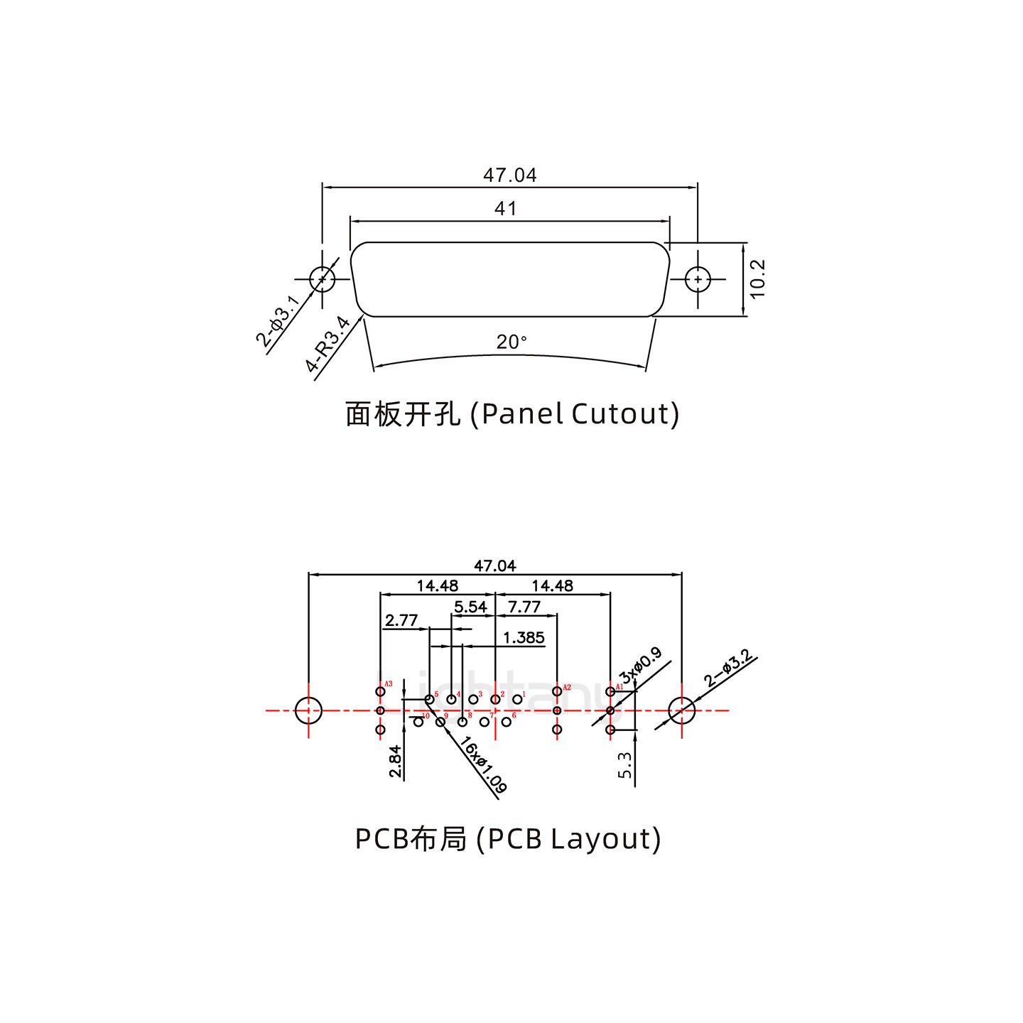 防水13W3母直插板/鉚魚(yú)叉/鎖螺絲/射頻同軸50歐姆
