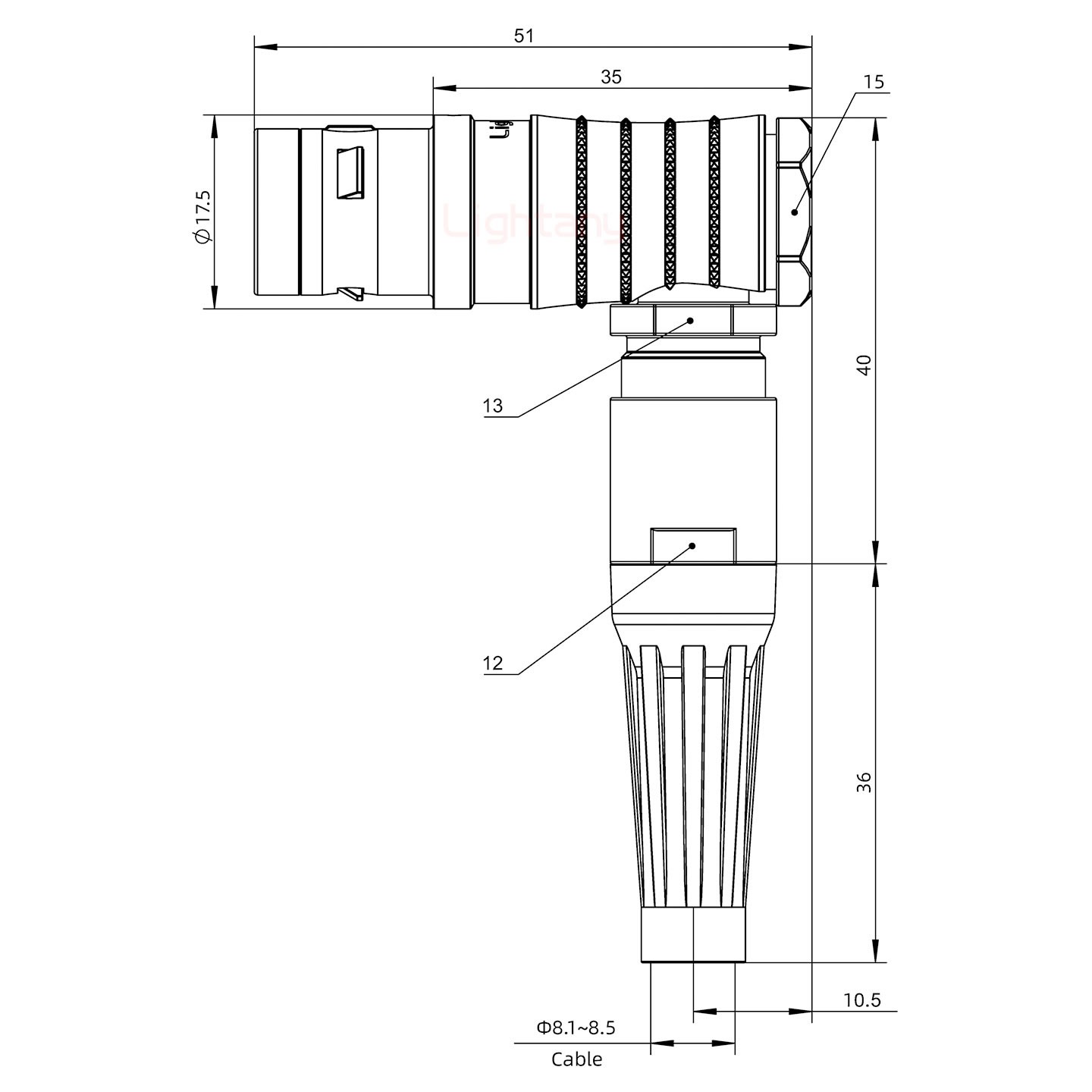 FHG.2K.006.CLAC85Z推拉自鎖帶護套彎式插頭