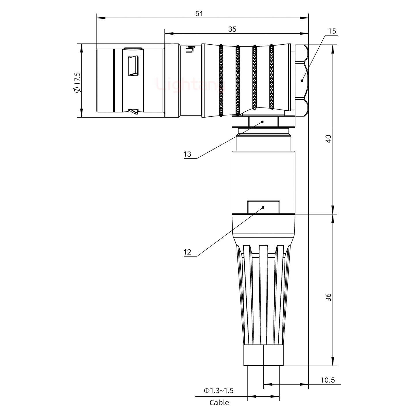 FHG.2K.008.CLAC15Z推拉自鎖帶護套彎式插頭