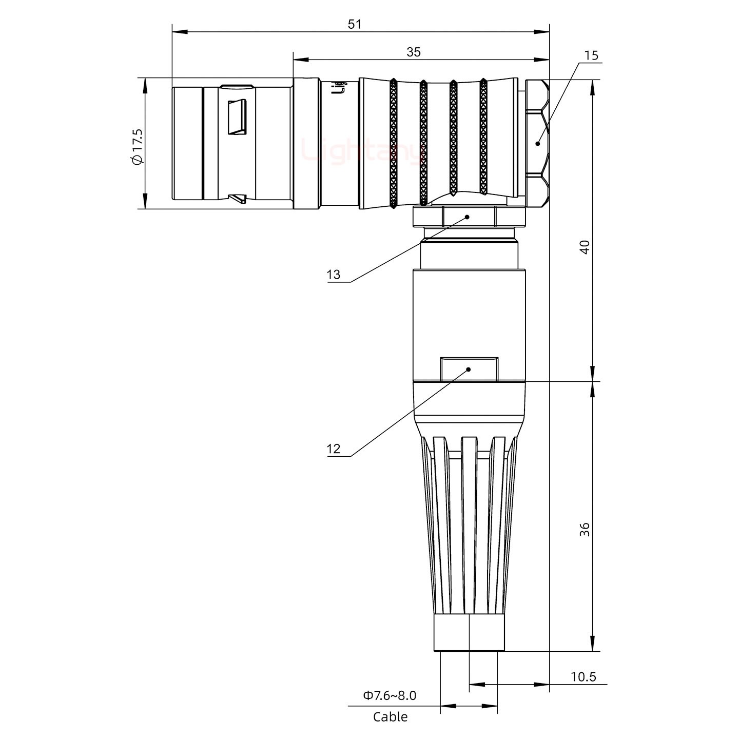 FHG.2K.010.CLAC80Z推拉自鎖帶護套彎式插頭