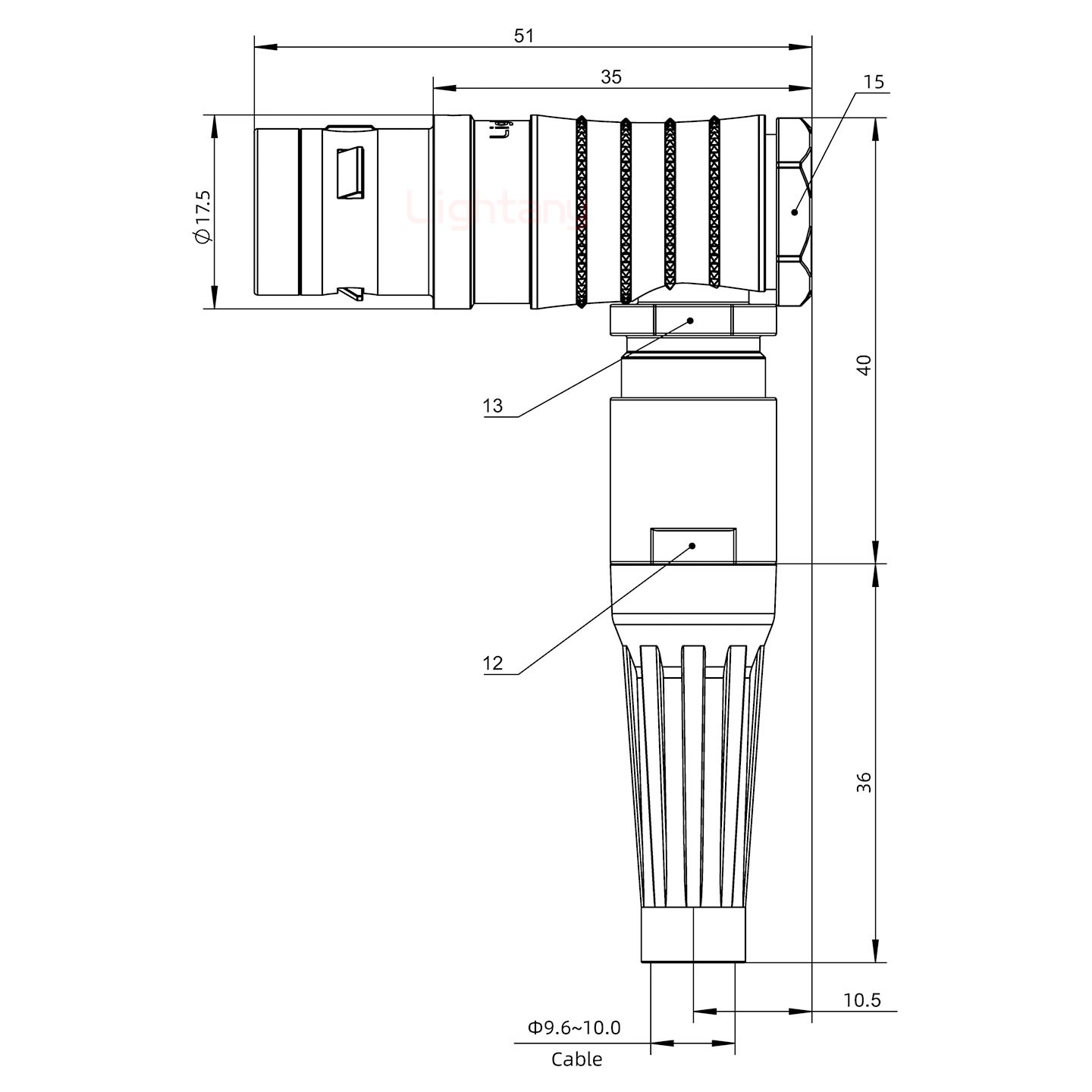 FHG.2K.018.CLAK95Z推拉自鎖帶護套彎式插頭