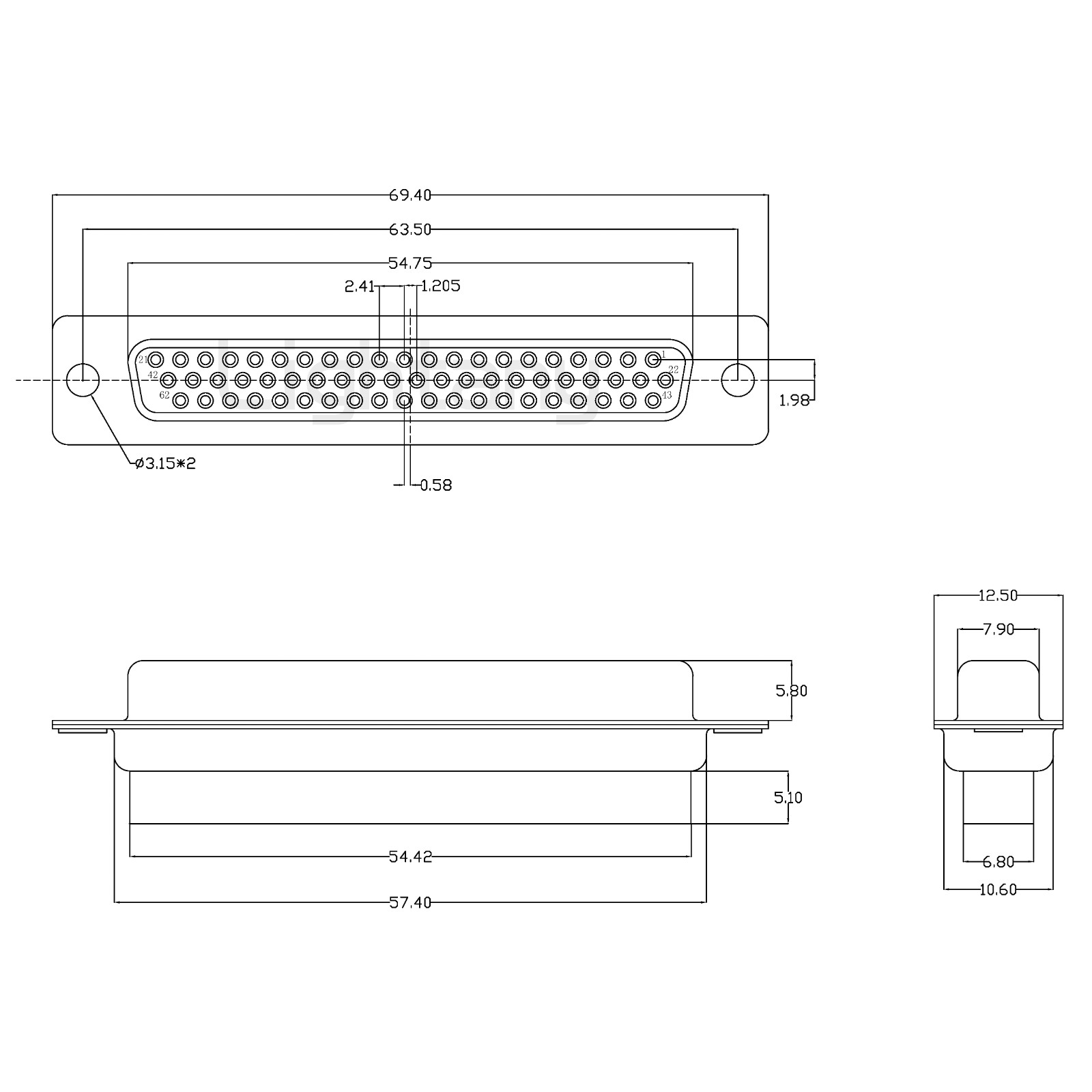 HDB62母冷壓車針