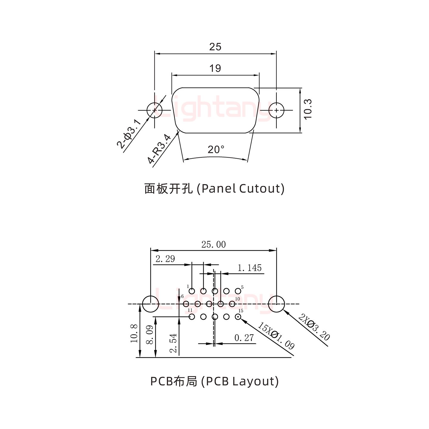 HDR15 公 彎插板8.89 金屬支架10.8鎖螺絲 車針