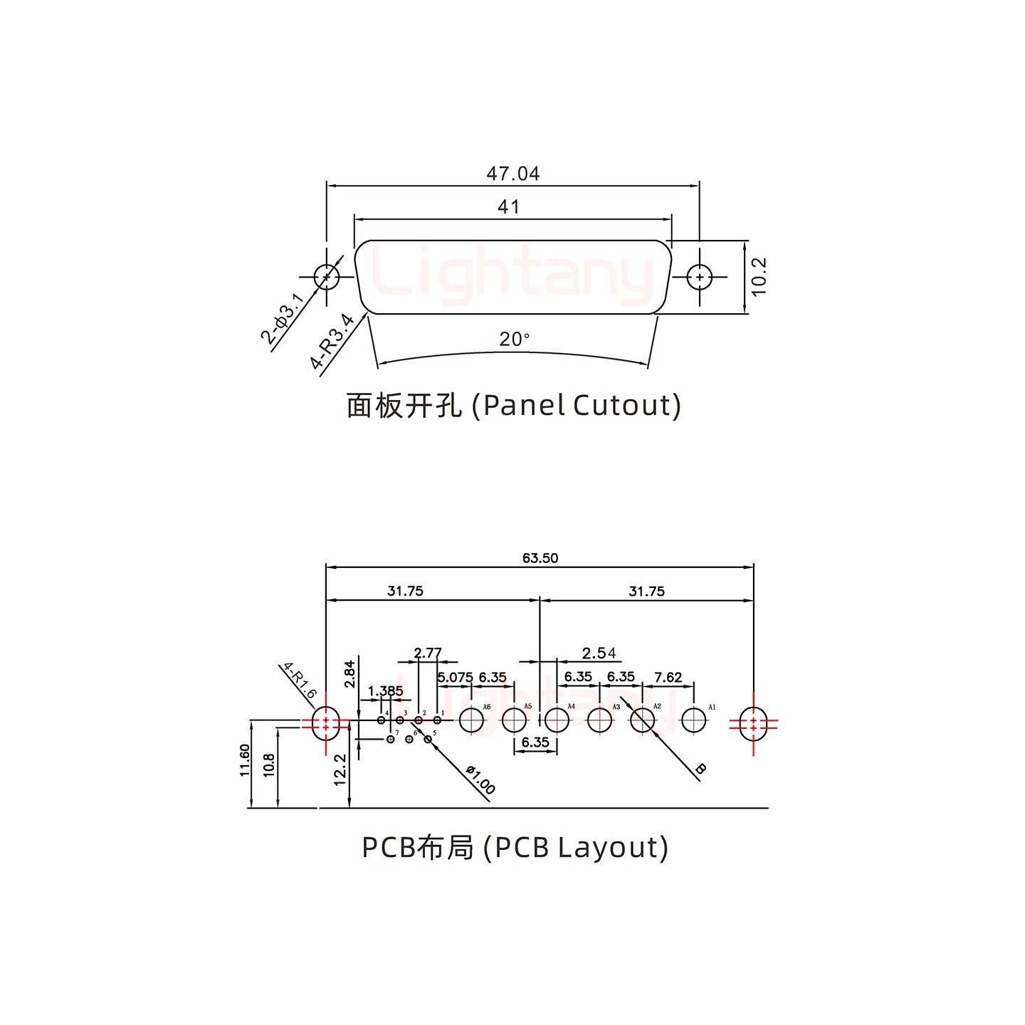 13W6B母PCB彎插板/鉚支架10.8/大電流30A