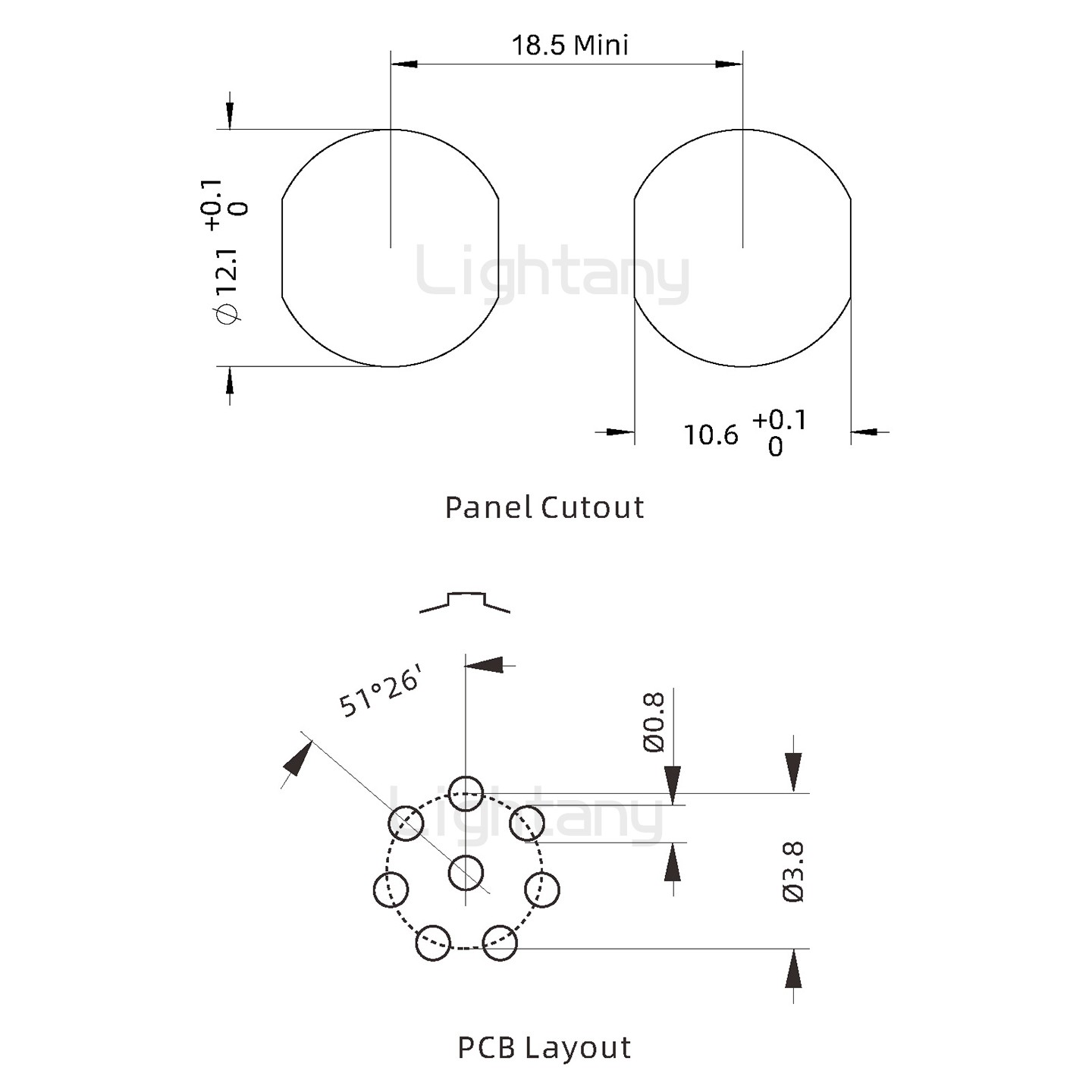 ECG.1B.008.CLN推拉自鎖雙螺母插座 直插板