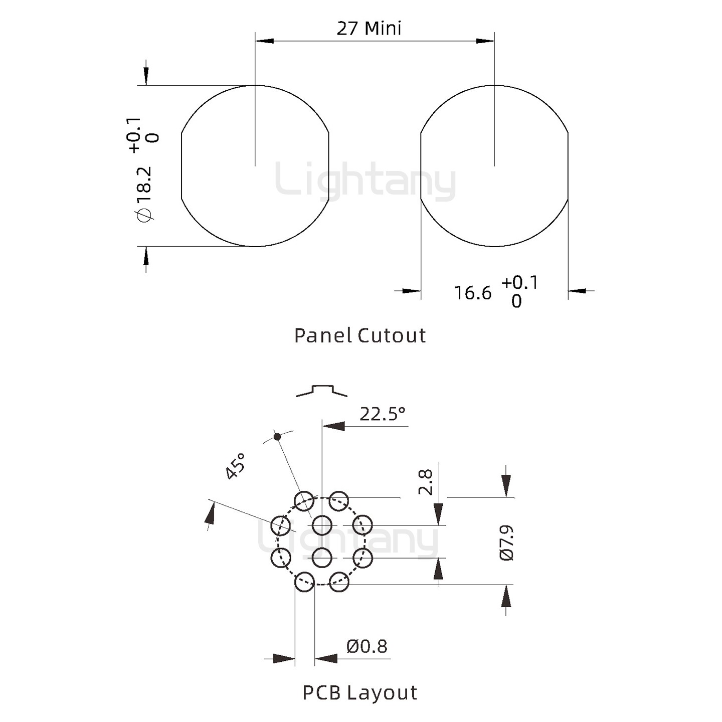 EEG.3B.010.CLN前螺母插座 PCB直插板