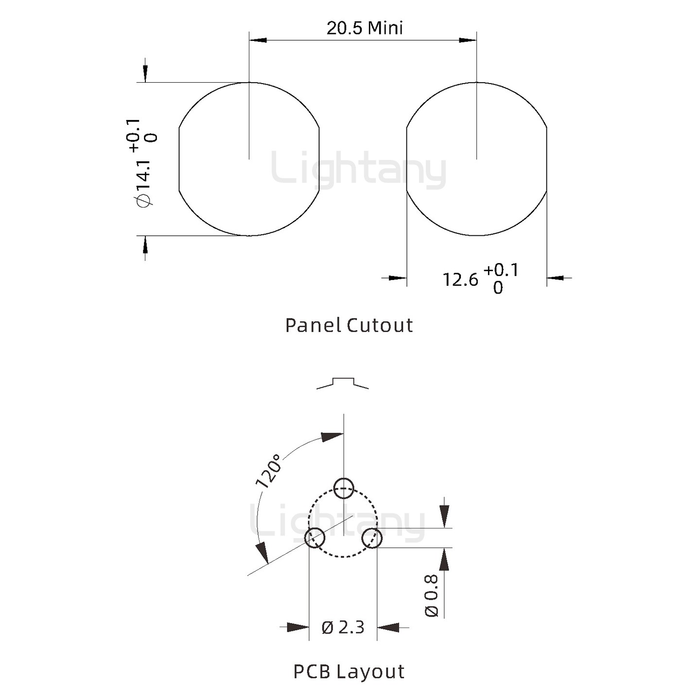 EEG.0K.003.CLN推拉自鎖前螺母插座 PCB直插板