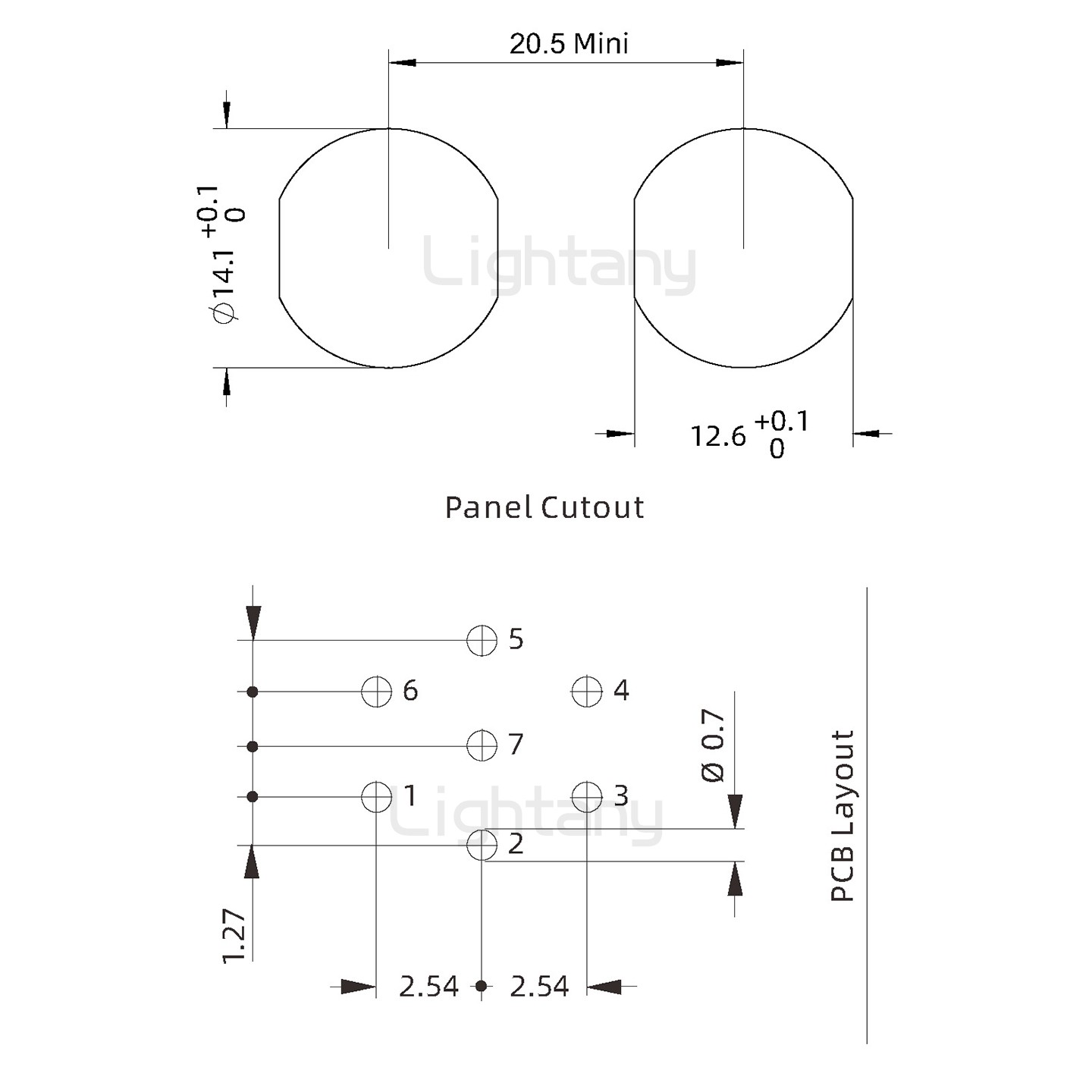 EEG.0K.007.CLV推拉自鎖前螺母插座 PCB彎插板