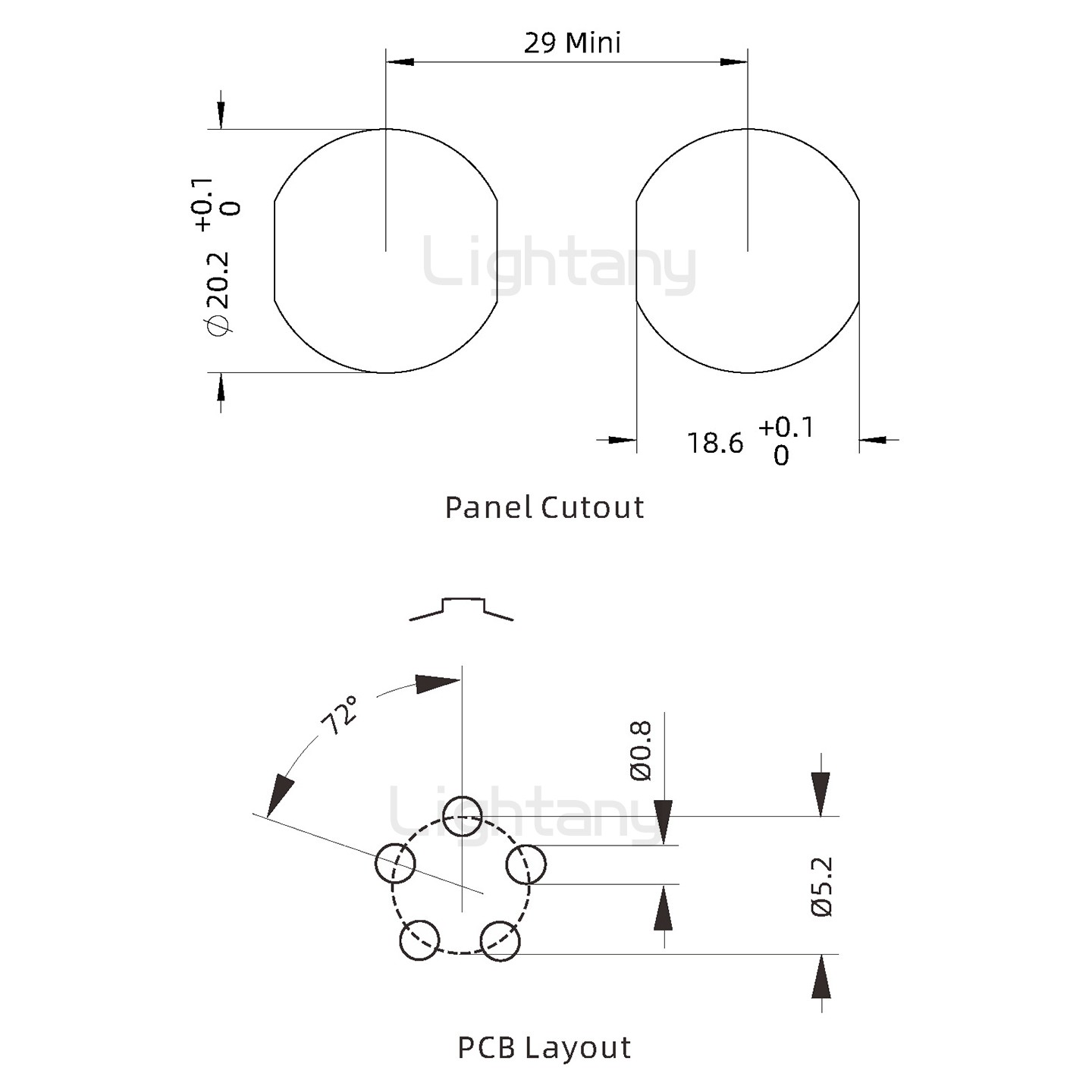 EEG.2K.005.CLN推拉自鎖前螺母插座 PCB直插板