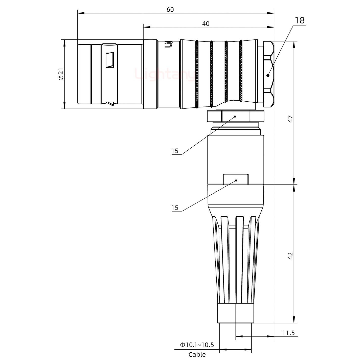 FHG.3K.006.CLAC11Z推拉自鎖帶護套彎式插頭