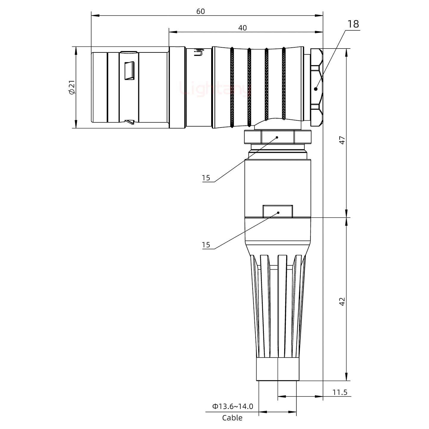 FHG.3K.012.CLAK14Z推拉自鎖帶護(hù)套彎式插頭