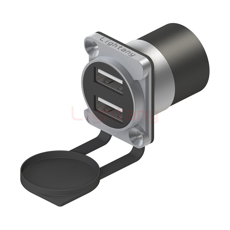 USB2.0-2W方形金屬插座 A口